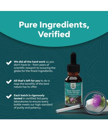 Milk Thistle Liver Support Tincture - Detox & Repair with Artichoke, Dandelion and Turmeric - Herbal Liver Cleanse Drops - Buy Online on GoSupps.com