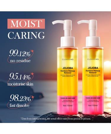 Zynewa Rainbow makeup remover oil 150 ml watery texture mildly cleanses the face dissolves all makeup items also waterproof does not leave oily skin - Buy Online on GoSupps.com