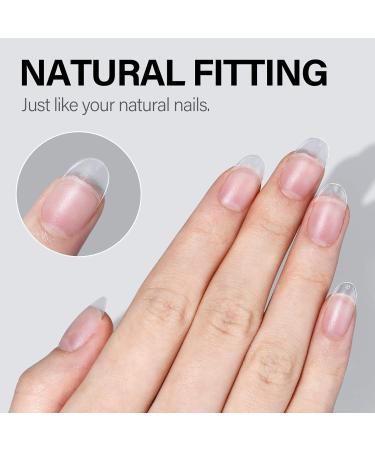 AILLSA Semi-Oval Nail Tips - 240 Pcs, Matte Soft Gel Pre-shaped Full Cover Acrylic Clear Fake Nails for Soak Off Extension - Short Oval 15 Sizes - Buy Online on GoSupps.com