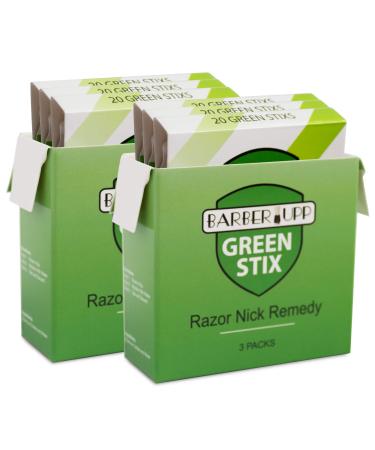 BARBERUPP Styptic Stick Shave Accessories (Green Stix 6-Pack) Stops Bleeding For Razor Nicks For Men & Women - Sanitary and Great For Barbers or Personal 20 Count (Pack of 6) - Buy Online on GoSupps.com