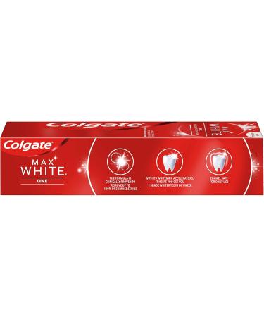 Colgate Max White One Toothpaste 75 ml teeth whitening toothpaste with clinically proven formula removes up to 100% of surface stains contains whitening accelerators  - Buy Online on GoSupps.com