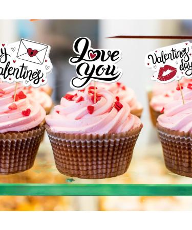 ICNYEKl 36 Pcs Happy Valentine'S Day Cupcake Toppers Anniversary Party Decorations Lips Love Cake Decorations for Weddings Bridal Showers Love-Themed Party Supplies Valentine's Day Message Cupcake Toppers - Buy Online on GoSupps.com