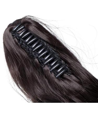 12 Curly Dark Brown Claw Clip Ponytail Synthetic Hair Extension - Long Pony Tail Hairpiece - Buy Online on GoSupps.com