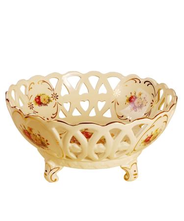 Fruit Bowls Porcelain Fruit Bowl for Kitchen Counter Fruit Bowl Server Ceramic Decorative Dessert Appetizer Cake Candy Fruit Basket Fruit Basket (Color : A)