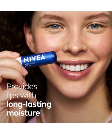 NIVEA Moisture Lip Care Hydrating Lip Balm with Shea Butter Nourishing Oils and Vitamin C & E 3-in-1 Moisture Repair (for Dry Lips) and Nourish 0.17 Oz Stick - Buy Online on GoSupps.com