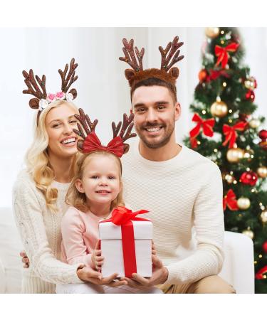 Lurrose Christmas Reindeer Headband - Glitter Antlers Hair Accessories for Holiday Costumes | 3-Piece Set - Buy Online on GoSupps.com