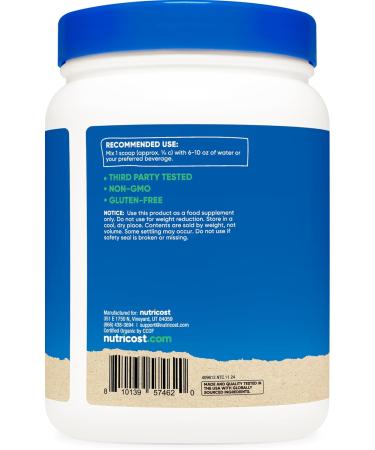 Nutricost Organic Pea Protein Powder (1 LB) Chocolate - Certified USDA Organic Protein from Plants Vegetarian Friendly Gluten Free Non-GMO - Buy Online on GoSupps.com