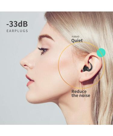 Fuduo Ear Plugs for Sleeping - 2 Pairs Super Soft Silicone Ear Plugs with Sleep Mask for Noise Reduction, Block Out Light and Noise - Perfect for Travel, Nap, Yoga, Meditation (Black) - Buy Online on GoSupps.com