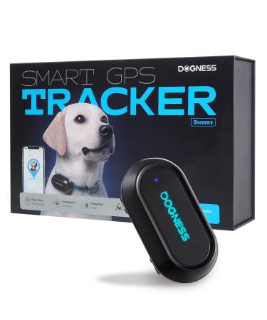 DOGNESS GPS Tracker for Dogs and Cats - Waterproof GPS Dog Collar - Live Tracking - Emergency Alerts - Built-in Night Light - Wireless Charging - Size M