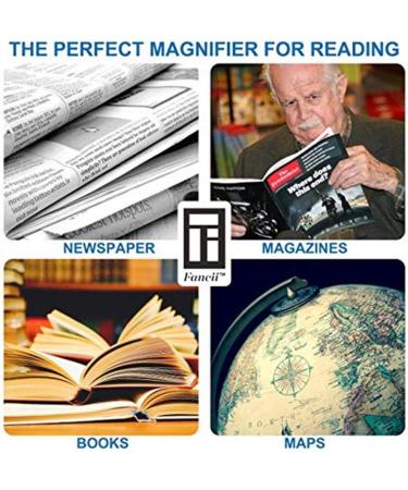 Glass Square Loupe Large Area Reading Magnifier LED Light Handheld Ultra Thin Optical Resin Glass Black 2X Enlarged Mirror Tool Magnifier for Reading Made in China - Buy Online on GoSupps.com