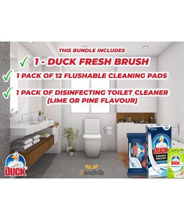 DUCK FRESH BRUSH - Toilet Bowl Cleaner - Disposable Toilet Brush - 12 Flushable Toilet Duck Fresh Brush Refills Set- Disinfecting Toilet Cleaner with Fragnance - Top Toilet Cleaning Tips - Buy Online on GoSupps.com