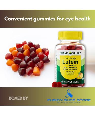 Lutein 20mg- Gummies 60ct with Zeaxanthin (Pack of 1) Boxed by Fusion Shop Store - Buy Online on GoSupps.com