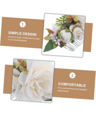 MAGICLULU Bridal Hair Accessories Bridal Hair Comb Hair Side Comb Women Hair Comb Hair Ornament Bridal Headpiece Hair Decoration Flower Shape Hair Decor Silk Flower Wedding Hair Stick Bride - Buy Online on GoSupps.com