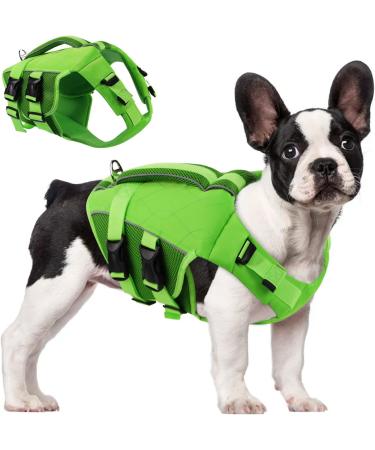 Asenku Dog Life Jacket - Adjustable Ripstop Swimming Vest for Small Medium & Large Dogs - Reflective & Durable for Boating & Surfing - XL Green - Buy Online on GoSupps.com