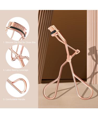 Larbois Eyelash Curler with 5 Refill Pads & Velvet Bag - Professional No Pinch, No Pain, No Pulling Eye Lash Curler for Perfect Curls in Seconds - Rose Gold - Buy Online on GoSupps.com