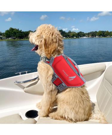 Vivaglory Light Lifeguard for Dogs - Skin-Friendly Neoprene Pet Lifesaver | Red Medium (53-63cm) with D-Ring & Quick Lock - Perfect for Dog Swimming - Buy Online on GoSupps.com
