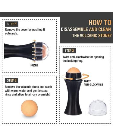 Oil Absorbing Volcano Roller with Replaceable Volcanic Balls - Portable Oil Control Roller for Instant Shine Removal (Black) - Buy Online on GoSupps.com