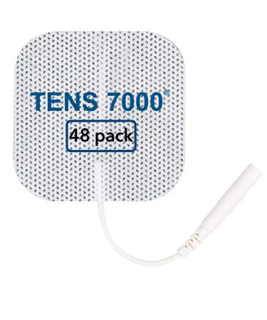 TENS 7000 Official TENS Unit Replacement Pads - 48 Pack, Premium Quality OTC TENS Unit Pads, 2" X 2" - Compatible with Most TENS Machines, Replacement Electrodes Value Pack