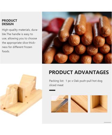 HOLIDYOYO 1pc Ham Cut Sausage Sausage Bratwurst Kitchen Cutting Tool Ham Guillotine Ground Sausage Italian Wood Sausage Metal Cutters Chopper Wooden Hot Dog - Buy Online on GoSupps.com