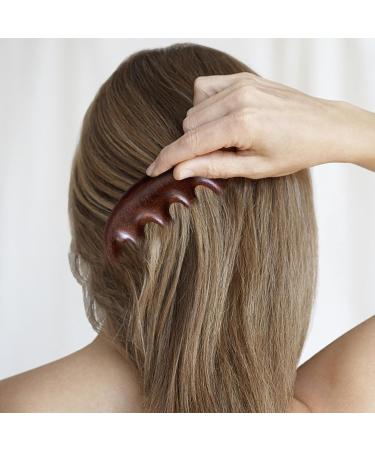 Wood Massage Comb - Sandalwood Head Scalp Comb | No Static Wide Teeth Hair Comb for Scalp Care - Buy Online on GoSupps.com