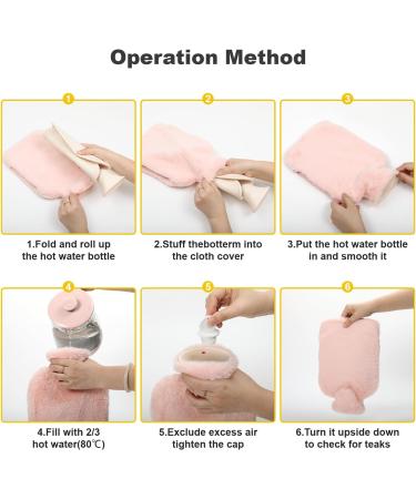 Ovooker Hot Water Bottle with Cuddly Pocket | Soft Fur Cover & Leak-Proof 2L Heat Bottle for Pain Relief | Hand Warmer for Kids & Adults (Pink) - Buy Online on GoSupps.com