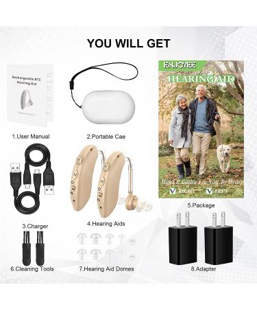 Enjoyee Invisible Rechargeable Hearing Aids for Seniors - Noise Cancelling Amplifier for Adults with Hearing Loss - Buy Online on GoSupps.com