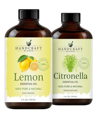 Handcraft Blends Porch Breeze Set: Citronella and Lemon Essential Oils (2 x 4 Fl Oz) 100% Pure & Natural for Diffuser Aromatherapy and DIY Projects