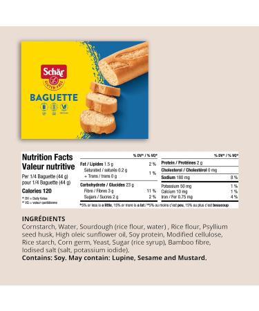 Schar Gluten Free Baguettes Non GMO Lactose & Wheat Free Quick and Delicious Parbaked Baguettes Pack of 2 Baguettes x 175g Sourdough White (Packaging May Vary) - Buy Online on GoSupps.com