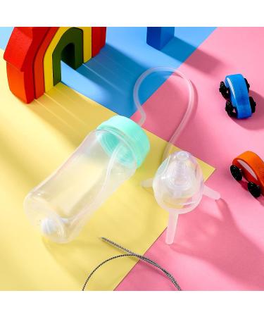Nuanchu 10 oz Self Feeding Baby Bottle w/ Long Tube Straw | Leak-Proof Baby Feeder Bottle for Imitation Milk Weaning | Mint Green - Buy Online on GoSupps.com