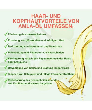  p-beauty Amla Hair Oil for intensive hair growth against dandruff and hair loss cold-pressed organic and vegan vitamin C amino acid 2 x 60 ml - Buy Online on GoSupps.com