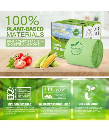 Bio-Bosi 2.6 Gallon Compostable Trash Bags - 100 Count, Extra Thick 0.71 Mil, ASTM D6400 & Europe OK Compost Home Certified - Biodegradable Small Trash Bags for Kitchen - Buy Online on GoSupps.com