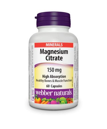 webber naturals Magnesium Citrate 150 mg High Absorption 60 Capsules