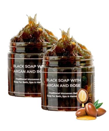 Zawina Morocco Black Soap Zawina Moroccan Black Soap Zawina Morocco Body Scrub African Black Soap Bar Black Soap Dispenser Bathroom (2 Pcs)