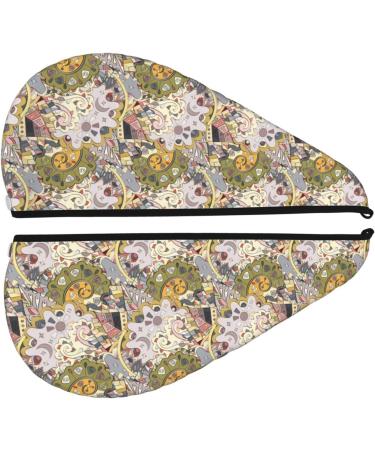 Ethnic Colorful Doodle Microfiber Hair Towel | Soft & Super Absorbent Quick Dry Wrap for Long Curly Thick Hair - Perfect for Women - Buy Online on GoSupps.com