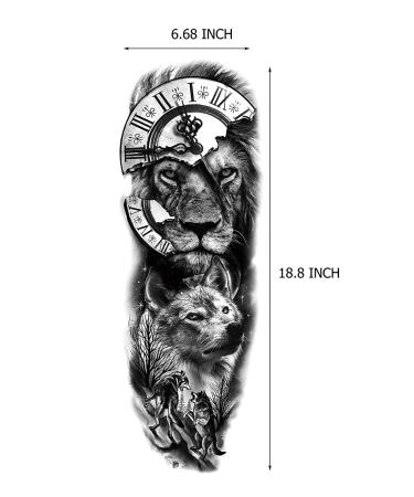 Realistic Lion King Temporary Tattoos - 6 Sheet Waterproof Animal Designs for Kids & Adults - Buy Online on GoSupps.com