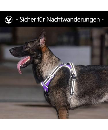 POPOT No-Pull Reflective Dog Harness - Front-Control Pet Vest for Training & Walking (Violet Large) - Buy Online on GoSupps.com
