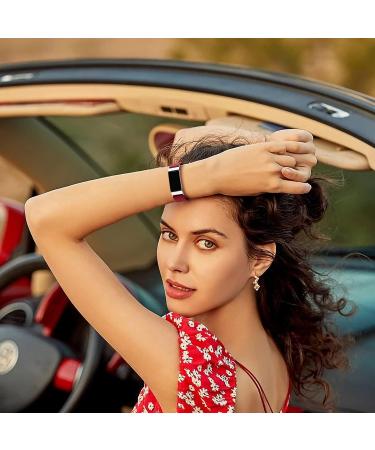 Epova 3-Piece Nylon Bracelet for Fitbit Charge 3 & 4 - Breathable Adjustable Stretchy Replacement Bands in Pine Green Sand Pink & Winerot - Buy Online on GoSupps.com