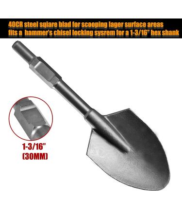 HIGOSPRO 5 Inch Wide Hex Shank Clay Spade Chisel Bit | Demolition Jack Hammer Tool | 17.1 Inch Long Alloy Steel Construction - Buy Online on GoSupps.com