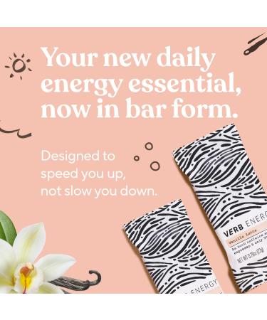 Verb Vanilla Latte Caffeinated Energy Bars - Low Sugar & Delicious 90-Calorie Nutrition Bars - Vegan & Gluten-Free - Pack of 12 - Buy Online on GoSupps.com