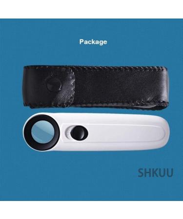 Hand Held 40X Magnifier Glass Lighted Magnifier Jewelry Loupe with 2 LED Light Better Life - Buy Online on GoSupps.com