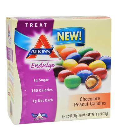 Endulge Chocolate Peanut Candies 1.20 Ounces (5 Packs)