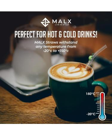 MALX 5-Pack 8.5" x 0.3" Turtle Glass Straws Set of 4 Handmade Transparent Long Straws and 1 Cleaning Brush. Suitable for Cold and hot Drinks Aesthetic Cute Straws with Charm Coquette Straws - Buy Online on GoSupps.com