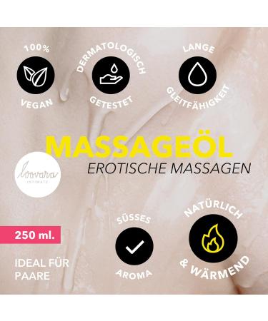 Loovara Massage Oil 250ml - Warming Natural Oils for Erotic Foreplay Vegan & Dermatologically Tested Sweet Fragrance for Partner Massage - Buy Online on GoSupps.com