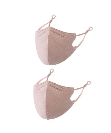 2PC Adult Woman Polka Dot Print Mouth Cover Adjustable Washable Protect Haze Face Covering Reusable Cloth Face Cover E As shown