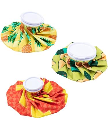 3 Pack Ice Pack for Cooler Reusable Pain Relief Essentials Injuries Swelling 3 Colorful Designs (3 Sizes)