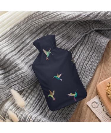 Hot Water Bottle with Lid - Hummingbird & Birds Pattern | Rubber Pain Relief Bag for Cramps & Foot Warmer | Hot & Cold Therapy - Buy Online on GoSupps.com