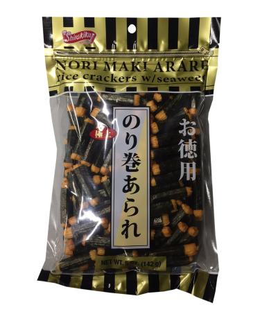 Nori Maki Arare Rice Crackers with Seaweed 5 oz per Pack (2 Pack) Seaweed 5 Ounce (Pack of 2)