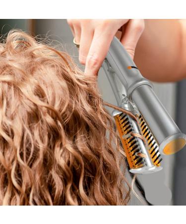 2 in 1 Rotating Curling Iron & Straightener - Fast Heat Professional Hot Brush Styler for All Hair Types - Buy Online on GoSupps.com