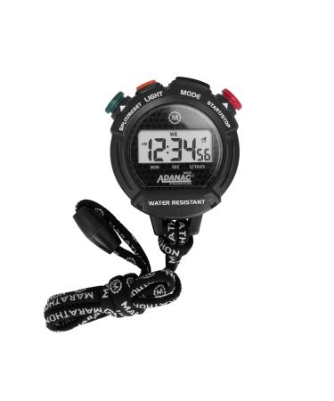 ADANAC 8000 Professional Grade Digital Stopwatch with Tactile Feedback (Black) Tactile Feedback Professional Stopwatch