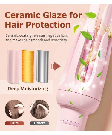 Auto Hair Curler - Automatic Curling Iron with 4 Temperature Settings & 3 Timer - Anti-Scald Anti-Tangle - Perfect for Hair Styling - Pink - Buy Online on GoSupps.com